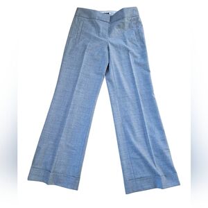 J. Crew Favorite Fit Gray Lined Wool Blend Dress Pants Wide Leg Size 4 EUC